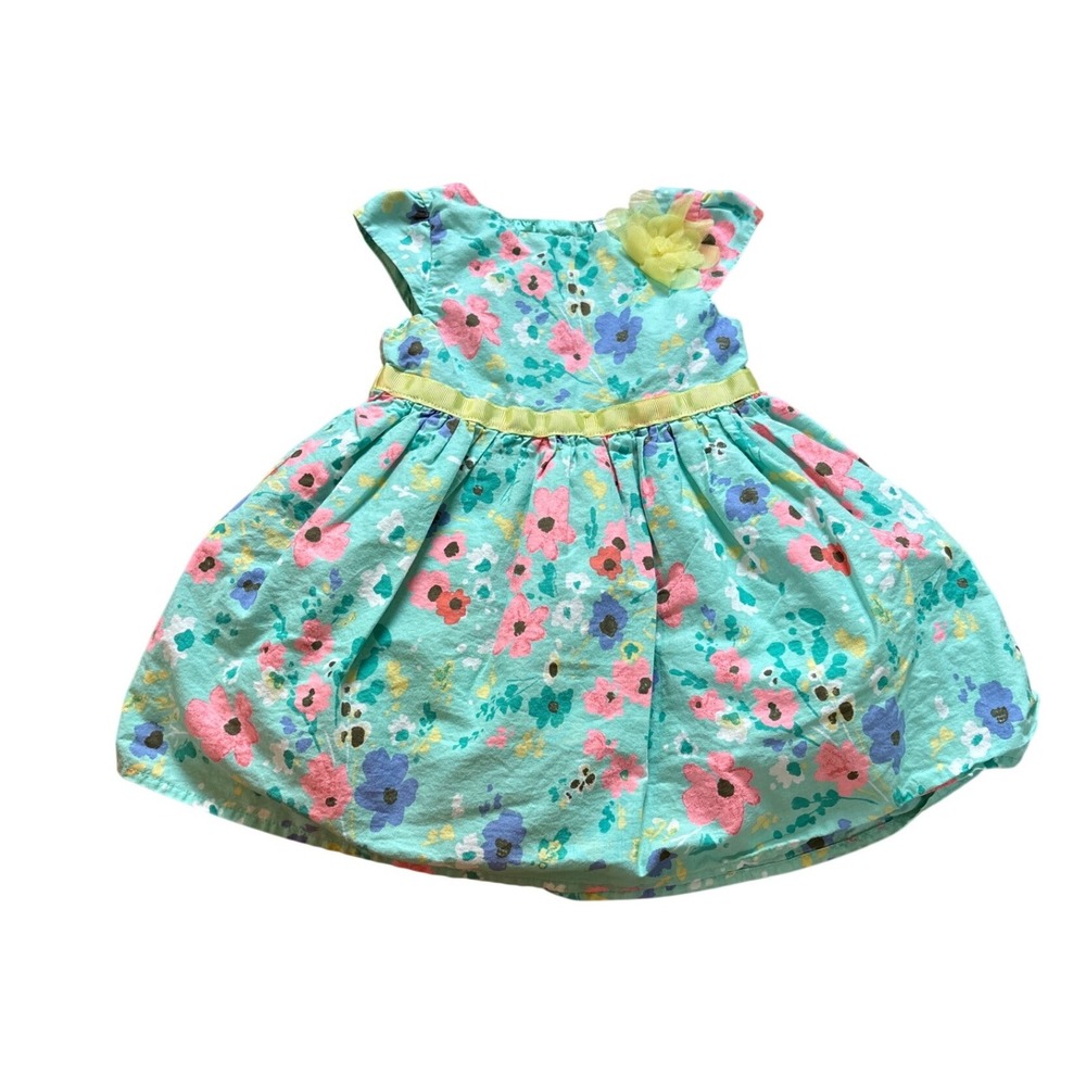Cherokee‎ Floral Dress Toddler Girls Turquoise Boho Spring SIZE 18M